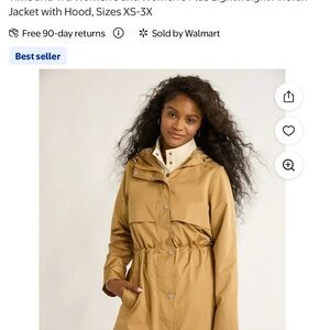 Women's Tan Lightweight Anorak Hooded Jacket
